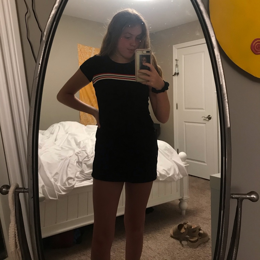 shorter black with stripe dress!
